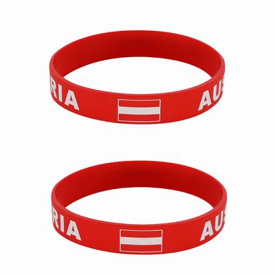 2 шт., силиконовые браслеты с флагом Австрии, браслеты для спортивных игр, национальные флаги, ремешок на запястье для мужчин и женщин, мотивационная резинка, модные аксессуары, подарки