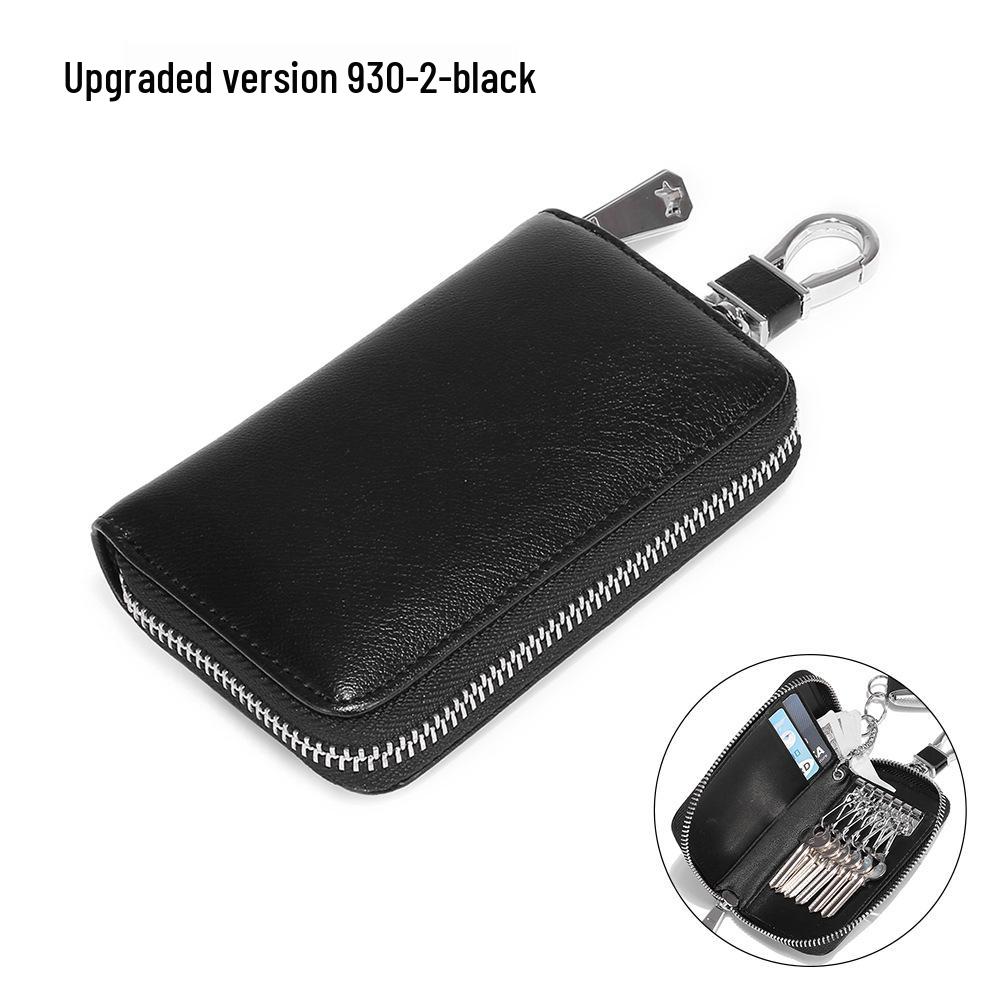 Универсальный чехол для ключей из натуральной кожи на молнии для мужчин и женщин