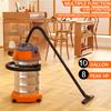 Пылесос Влажной Сухой Выдув Три Режима Использования 10 Галлонов 3200 Вт 8 Пиковых Л.С. Нержавеющая Сталь Хозяйственный Пылесос Гараж Портативный