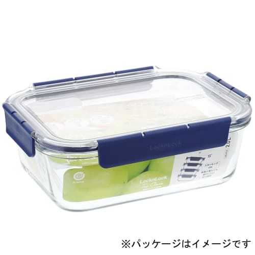 Bestco LBG455, 2.0L Rectangular Heat-Resistant Glass Storage Container with Lid, Lock & Lock, Top Class