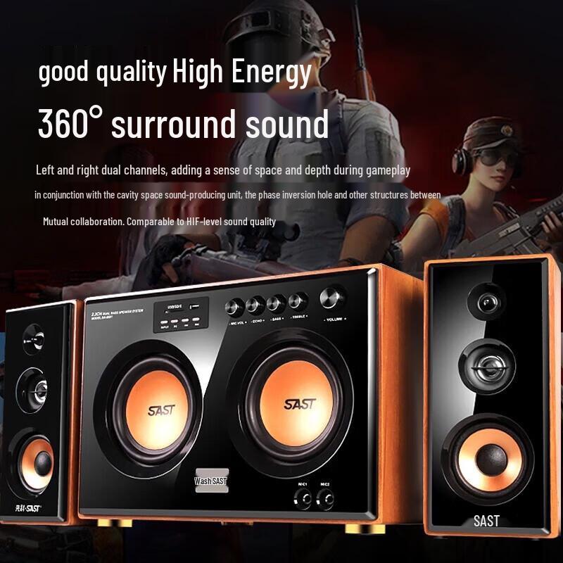 SAST SA-6601 Мощный настольный Bluetooth-динамик для мультимедиа, штекер CN (адаптер в комплекте)