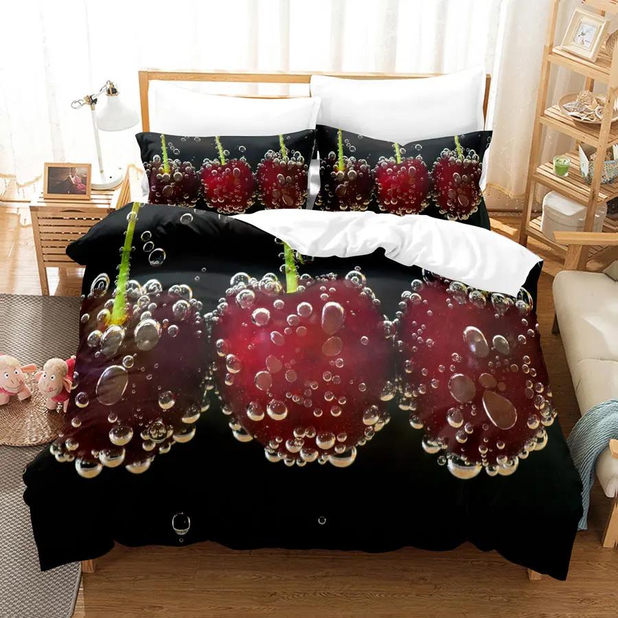3D летнее тропическое фруктовое пододеяльник с наволочкой King Full Size Queen Double Bed Чехол для одеяла Постельное белье Single Twin Комплекты постельного белья
