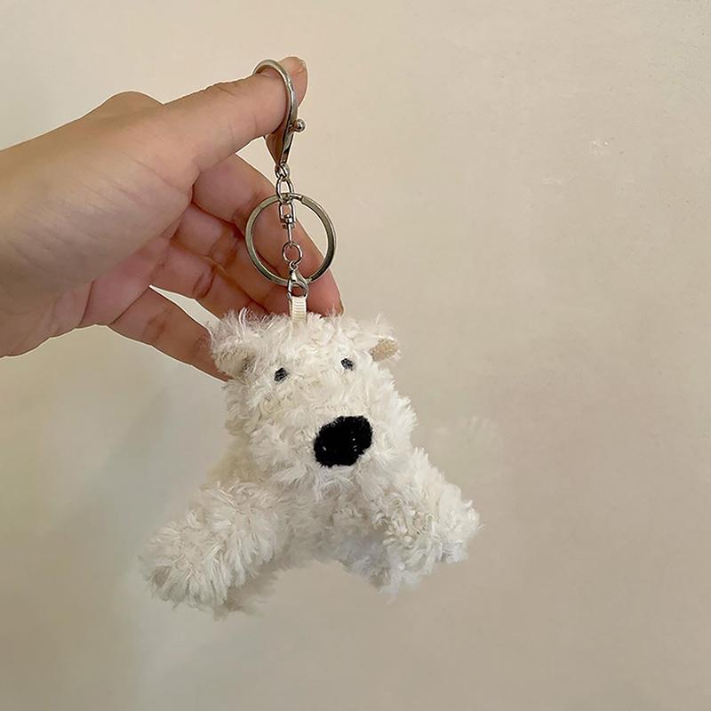 Kawali West Highland Terrier Plush Puppy Doll Bag Keychains Pendant Car Decoration Creative Cute Kids Birthday Gift For Girls