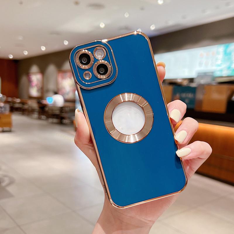 Luxury Phone Cover Colorful CD Lens Protector Hollow Soft Tpu Electroplated Phone Case for Iphone 14 Plus 13 15