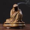 Wooden Buddha Bodhidharma Daishi Seated Made of Natural Wood Wood Bodhidharma Statue Incense Buddha Divine Fulfillment of Great Good Protection from