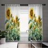 Очаровательный винтажный комплект штор с принтом подсолнухов, элегантные 2 шторы для кафе, европейский дизайн посуды для кухни, фермерского дома, гостиной