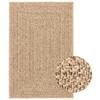 VidaXL Ковер ZIZUR бежевый 140x200 см вид джута для помещений и улицы, коврик для улицы, напольный коврик, коврик для помещений, 4010395