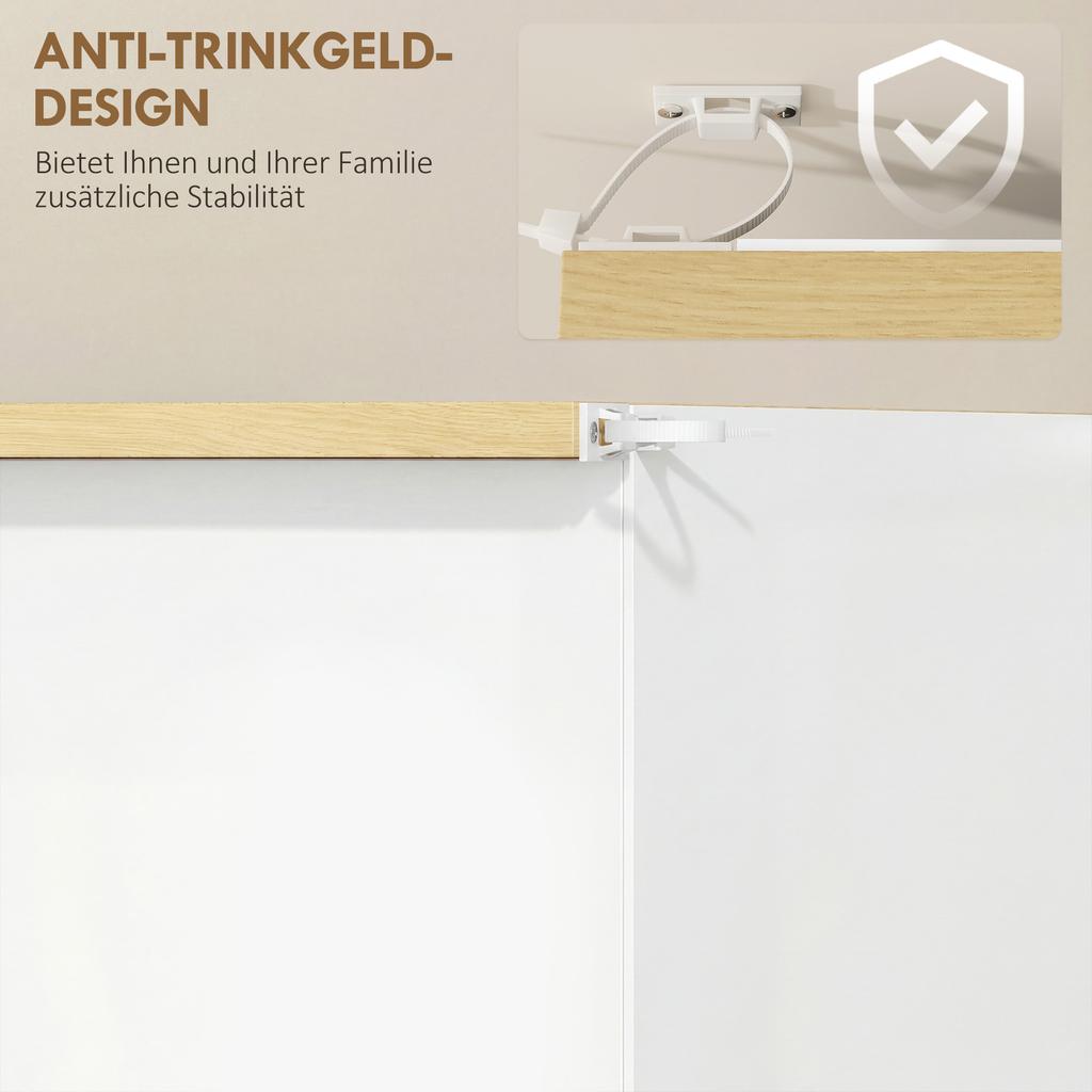 Shoe Cabinet Shoe Rack Shoe Storage, 3 Compartments, 18 Pairs of Shoes, 72 cm x 26 cm x 112 cm, White + Brown