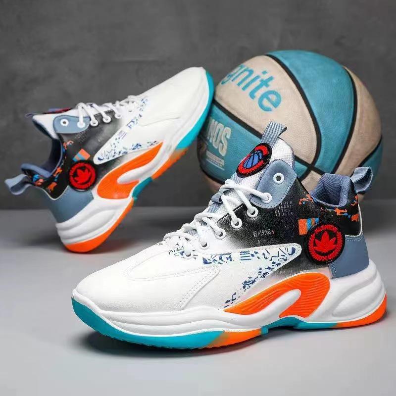 2025 Кожаные баскетбольные кроссовки с высоким верхом: Дышащая, всесезонная спортивная обувь для подростков и мужчин