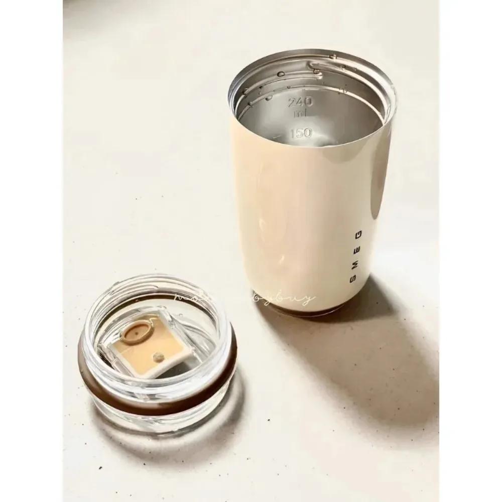 Кремово-белые изолированные бутылки для воды, термос, бутылки для воды из нержавеющей стали, питьевая бутылка, кофейная чашка, кружка для путешествий