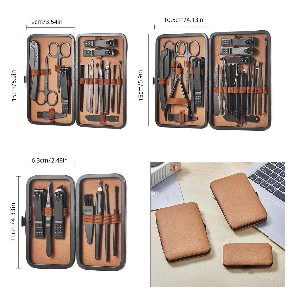 7-24pcs Nail Clipper Tools Set Manicure Pedicure Tool Eyebrow Trimmer Facial Care Hand and Foot Care Tools