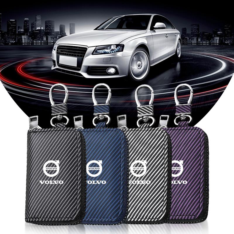 For Volvo EX90 V60 V40 XC90 S60 XC60 V50 V70 S90 XC40 S80 V90 High Quality PU Leather Key Case Covers Protective Bag Accessories