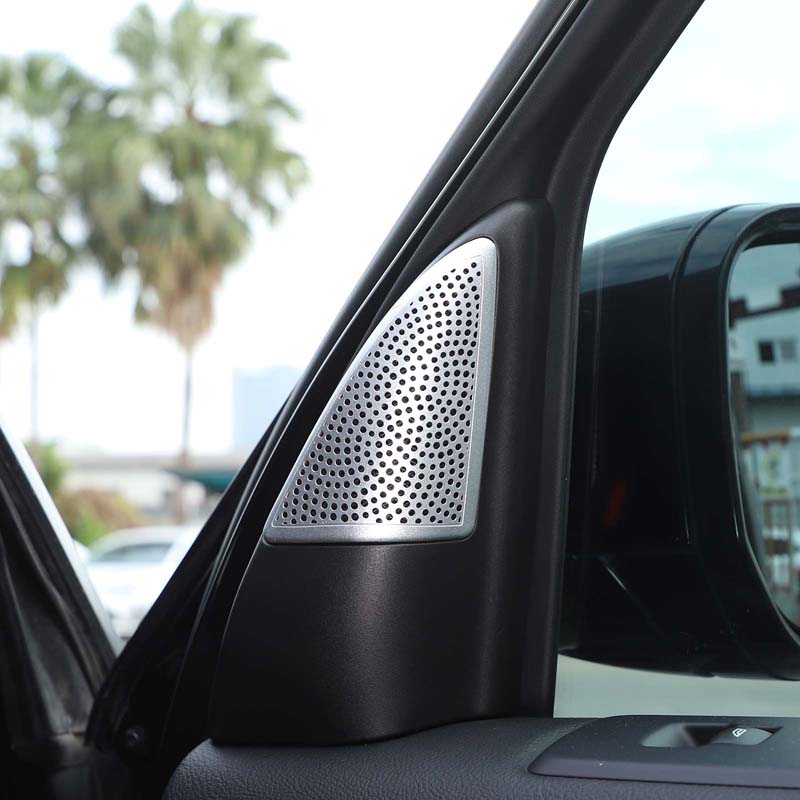 Для Land Rover Discovery 4 2010-2016 нержавеющая сталь серебристого цвета дверь автомобиля на стойке Аудио динамик твитеры крышка отделка автомобиля