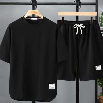10XL Большой размер Костюм с короткими рукавами Мужской летний тренд Свободные повседневные шорты Футболка Костюм из двух частей Плюс жир для увеличения Универсальный спортивный костюм
