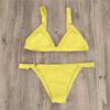 Женский сексуальный модный обтягивающий бикини сплошной цвет из двух частей разделенный купальник