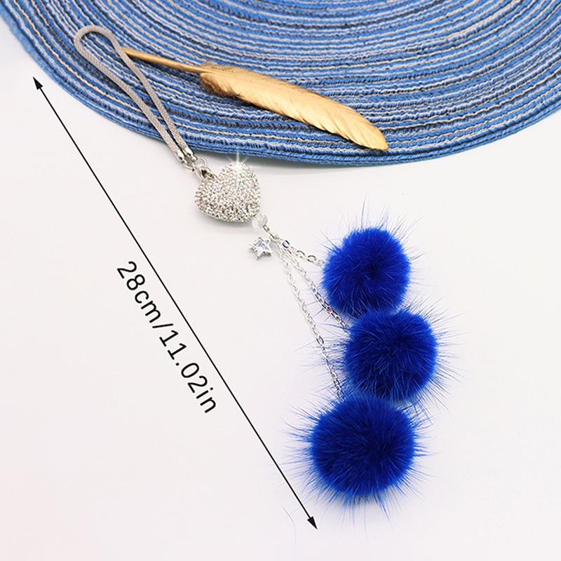 Подвеска из плюша со стразами и кристаллами, украшение для зеркала заднего вида автомобиля, подвесные аксессуары для салона автомобиля