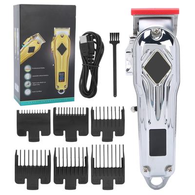 Профессиональная электрическая машинка для стрижки волос со светодиодным дисплеем и машинкой для стрижки волос (Серебряный)