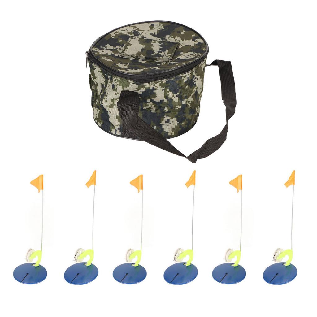 6 Комплектов Флажков для Зимней Рыбалки, Комплект Флажков для Зимней Рыбалки «Свободные руки», Эффективный Индикатор Флажка для Зимней Удочки, Портативный Флажок для Рыбалки