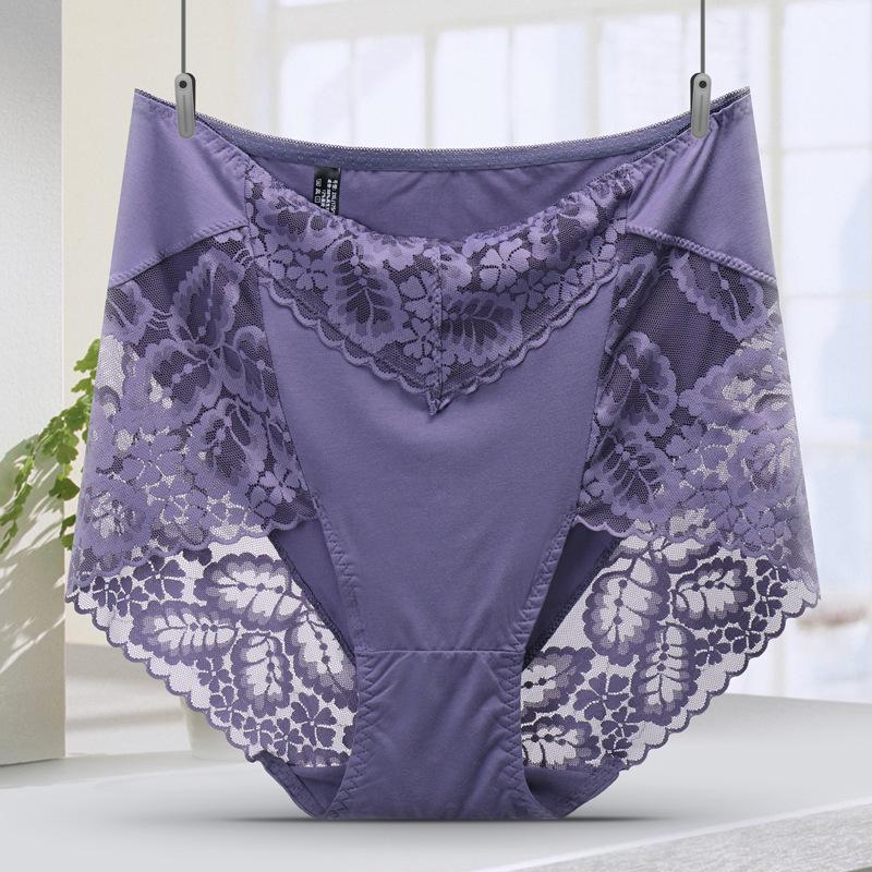 Сексуальные трусы Fat Plus Size с кружевом и высокой талией, треугольное нижнее белье для женщин, облегающие трусики