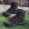 Fashion Men Hiking Shoes Male All-match Motocross Boots Outdoor High Top Men's Sneaker Hunting Work Safty Boot High Quality Ankle Boots