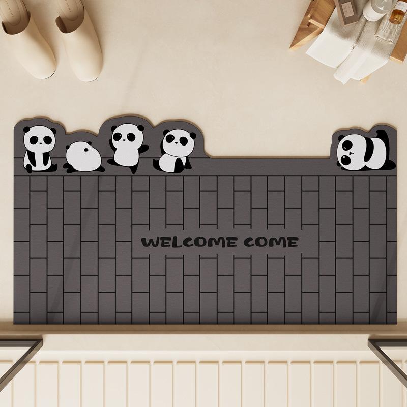 Cartoon Cute Fun Over The Wall Diatom Fine Mud Cushion Bathroom Rug Home Bathroom Mat Non-slip Mat Moisture-wicking Quick Dry Foot Mat