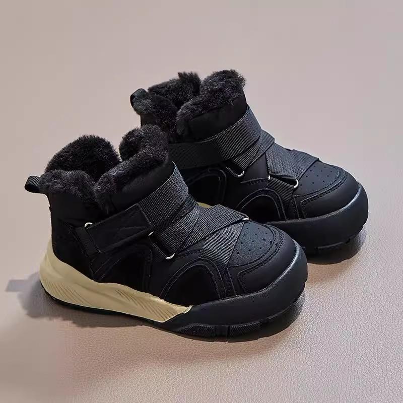 Youth style shoes Boys Winter Snow Boots Kids Warm Thick Cotton Padded Slip-On Rubber Sole Ankle Boot Cold Weather