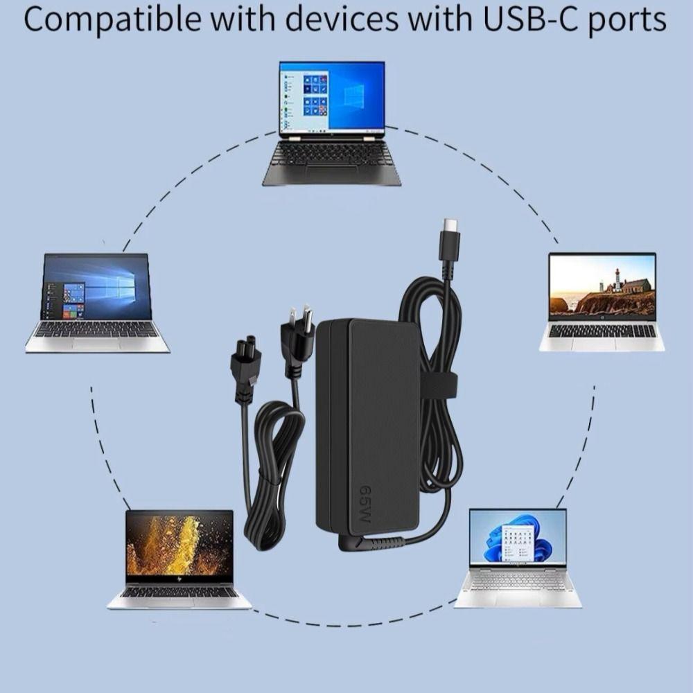 USB C зарядное устройство для ноутбука 65 Вт зарядное устройство для ноутбука адаптер питания для дома, офиса, путешествий