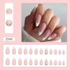 Manicure Fake Nials DIY Press On Nails False Nails French White Edge Blak Butterfly Long Almond