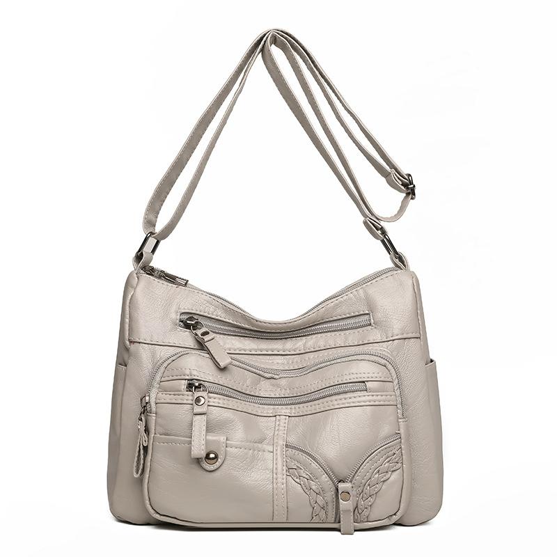 Single Shoulder Soft Leather Large Capacity Diagonal Bag