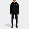 adidas Толстовка с капюшоном из флиса Originals Trefoil Trf, теплая спортивная куртка с застежкой-молнией для мужчин, черная DN6016