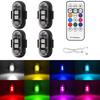 4Pcs 8 Color Wireless LED Strobe Lights with Remote Control for Motorcycle Drone