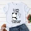 Футболка унисекс WoUnisex Panda Lovely Trend Fashion Shirt Panda I Came I Saw Cartoon Female Graphic Top Tee Футболки Sarcastic Tshirts Y2k
