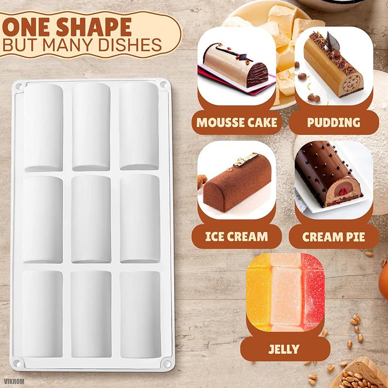 Форма для выпечки 9-ти полый бревенчатый торт 3D-рулонный цилиндр кондитерский десерт шоколадный хлеб протеиновый и энергетический батончик кухонные принадлежности