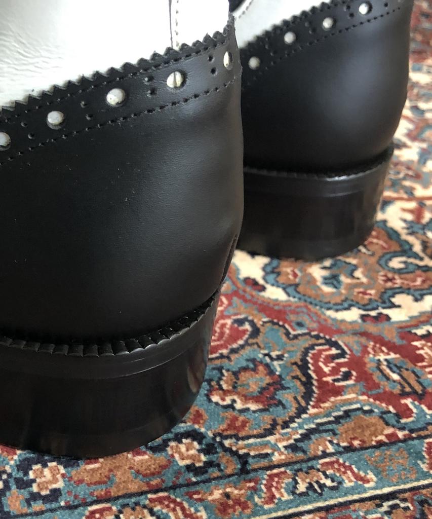 Joenshoe Lil Wingtip Combination Chelsea Boots Black And White