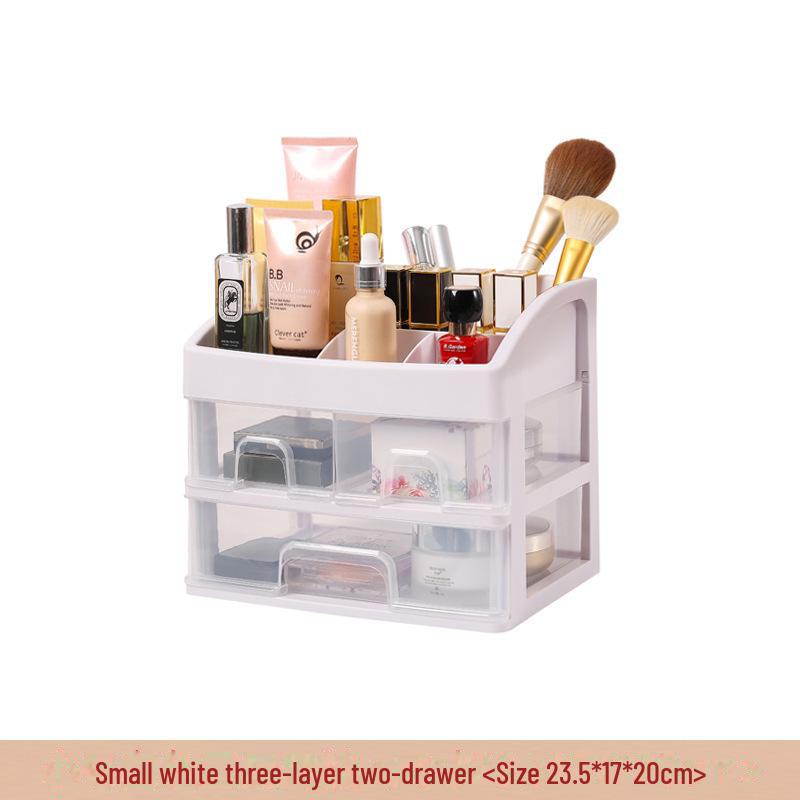 Multi-Layer Clear Drawer Cosmetic Storage Box - Dustproof & Compact Design