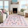 Soft Flower Carpet Non-slip Door Gasket Durable Blanket  for Living Room Tea Table Bedside