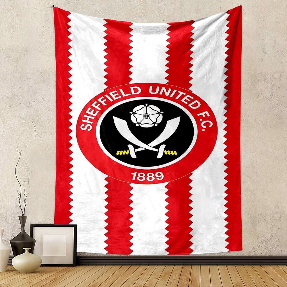 Sheffield United F.C. Logo Tapestry Patterned Tapestry Decorative Wall Hanging, Home Bedroom Living Room Decor