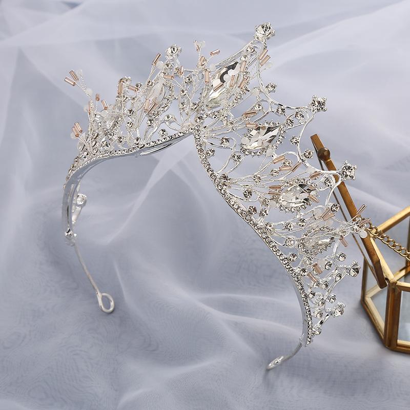 Crown Tiara Bridal Marquise Crystal Headband Baroque Wedding Dress Tiara Alloy Birthday Crown