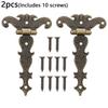 2pcs  Cabinet Hinge Retro Bronze Zinc Alloy Butt Hinges Antique Wooden Box Decorative Hinge Furniture Hardware Accessories