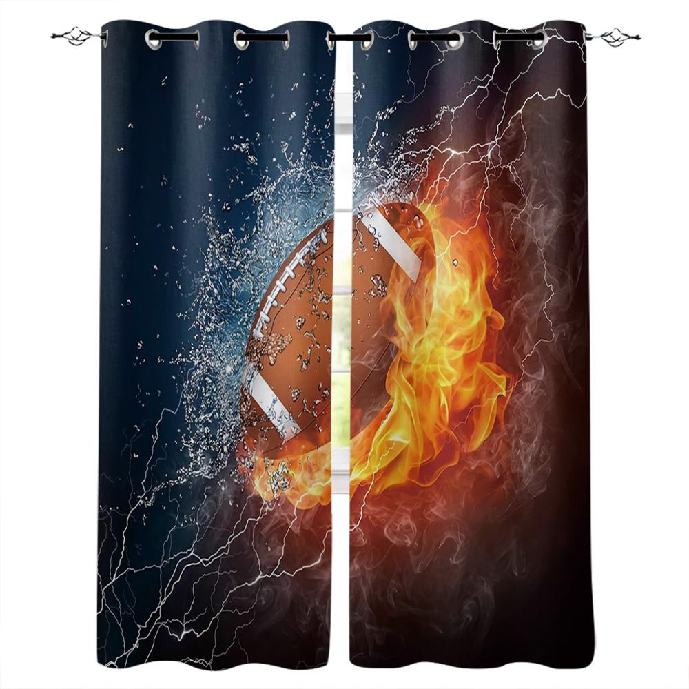 Баскетбольное пламя, оконная занавеска, домашний декор, шторы для гостиной, спальни, кухни, дверная занавеска