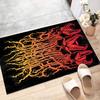 Slasher to Prevail Black Metal Polyester Carpet, Soft Indoor Mat for Office Chair, Living Room, Computer Desk - Decorative Home Office Rug Design
