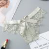 Lingerie Lace G String Underwear Female T-back Sexy Fashion Thong Ladies Back Bow Transparent Panties EMA
