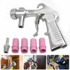 Sandblaster Air Siphon Feed Blast Nozzle Ceramic Tips Abrasive Sand Blasting(Silver)