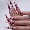 Wear Nail French Manicure Long Pointed Nail Piece Blood Drop Holiday Halloween Atmosphere Fake Nail Piece