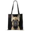 Shopping Bags For Groceries French Bulldog Custom Print Handbag Women Shoulder Cloth Pouch Foldable Girl Large Linen Bag