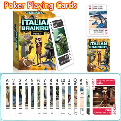 54 карты для игры в покер Italian Brainrot, смешные покерные карты Tung Tung Tung Sahur Tralalero Tralala, коллекционные карты