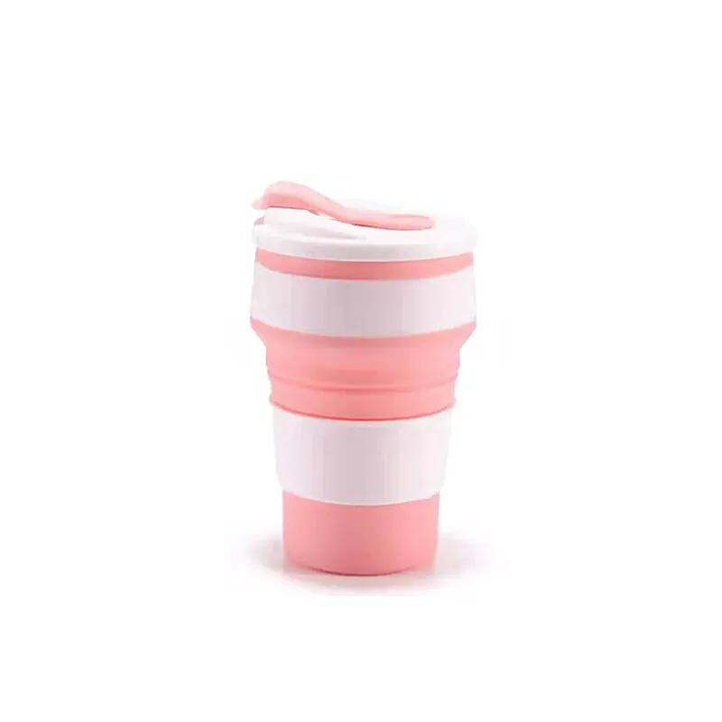 Reusable Silicone Collapsible Mug with Lid for Camping 350ml Portable Travel Folding Coffee Mug Collapsible Cup  Silicone Cup
