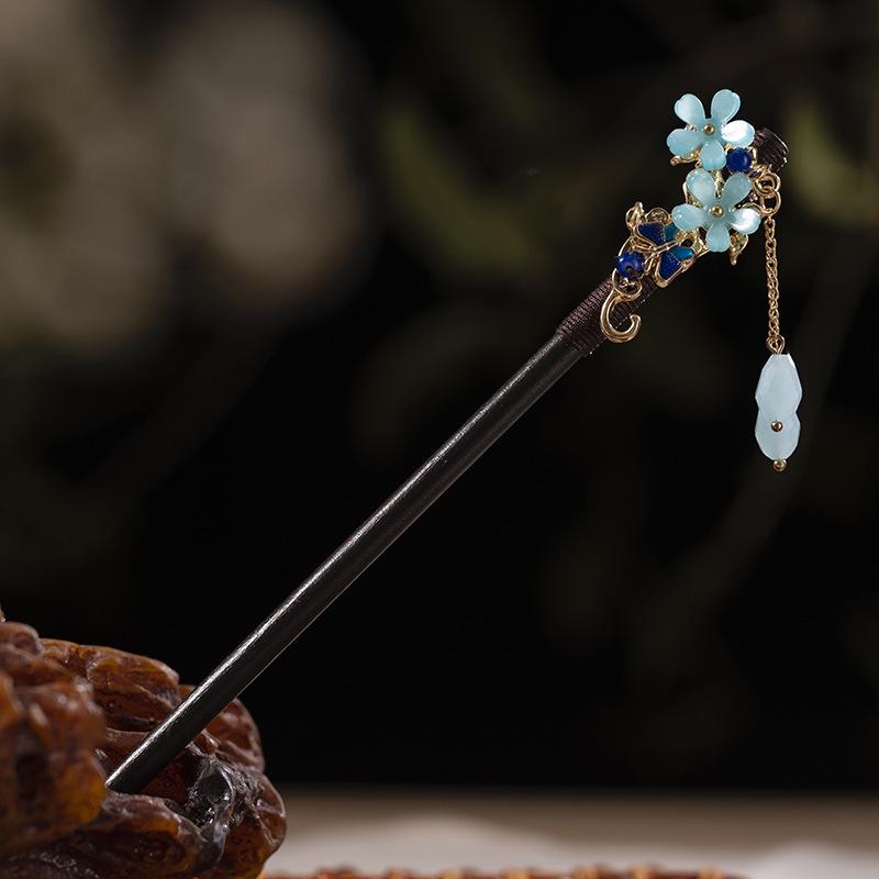 Заколка для волос с кисточкой из искусственного черного дерева в старинном стиле - аксессуар ханьфу для женщин