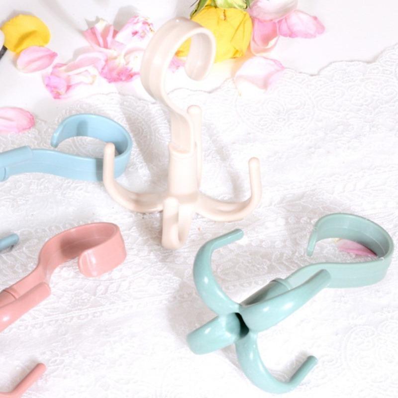 2pcs Rotatable Coat Hooks Four Claw Hooks Hanging Hats Hanging Bags