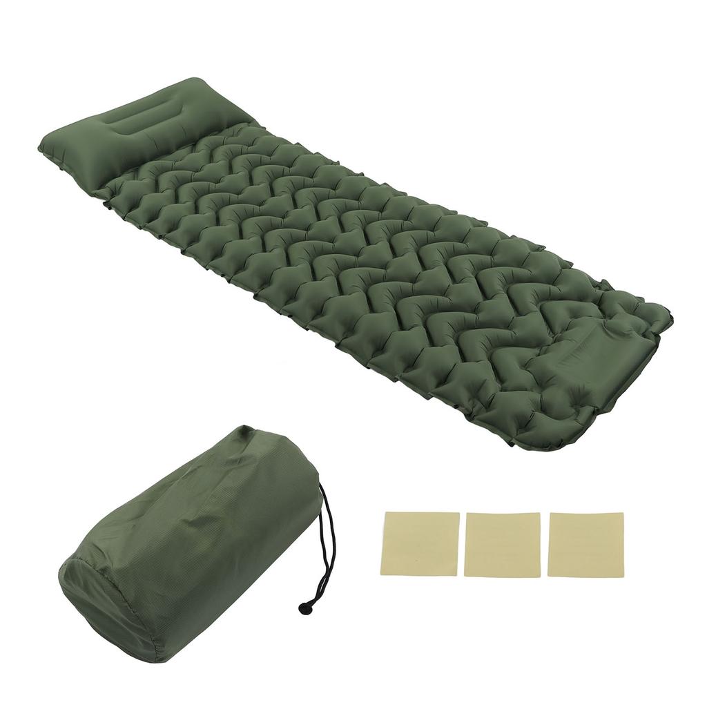 Inflatable Camping Sleeping Pad Green Leakproof Waterproof Portable Outdoor Camping Tent Inflatable